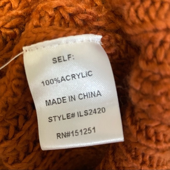 In Loom Mason Knit Sweater Burnt Orange S/M - Picture 4 of 6